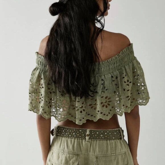 NWT Free People FP One Perla Top (XS - Grasslands) - Picture 2 of 6